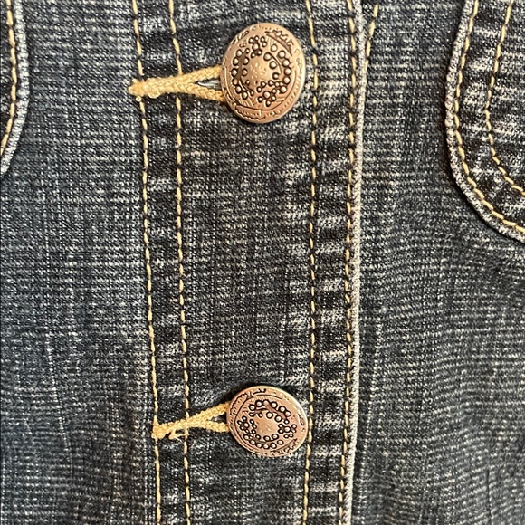 Live a Little-Dark Blue Jean Jacket size M - Picture 4 of 8